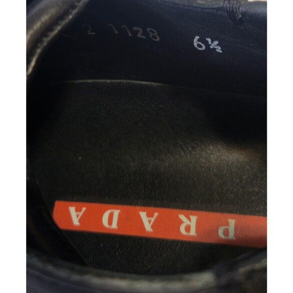 Prada Vintage Sport Vibram Leather Laced Trainers Men Shoes Size EU 40 / US 7.5 - Picture 7 of 8